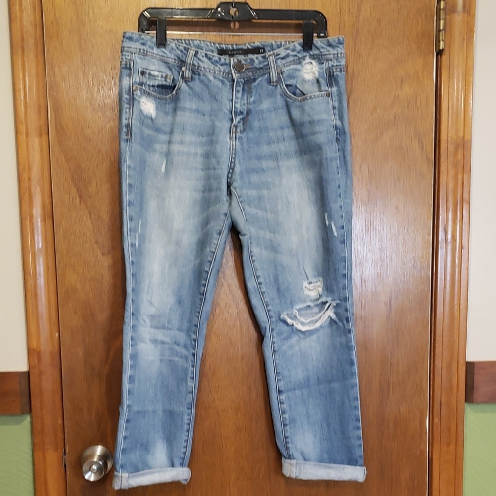 Harper Light Blue Distressed Boyfriend Grunge Style Jeans